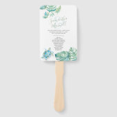 Tropical Palm Blätter Sea Turtle Wedding Fächer (Vorderseite)