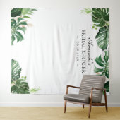 Tropical Palm Blätter Sommer Brautparty Hintergrun Wandteppich (Beispiel (Horizontal))