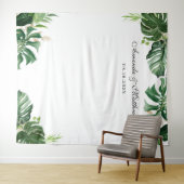 Tropical Palm Blätter Sommer Hochzeit Hintergrund Wandteppich (Beispiel (Horizontal))