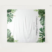 Tropical Palm Blätter Sommer Hochzeit Hintergrund Wandteppich (Vorderseite (Horizontal))