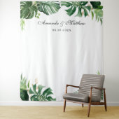 Tropical Palm Blätter Sommer Hochzeit Hintergrund Wandteppich (Beispiel)