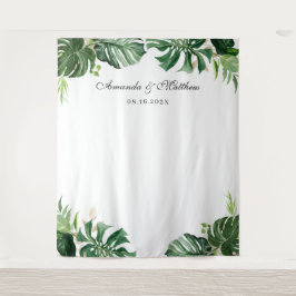 Tropical Palm Blätter Sommer Hochzeit Hintergrund Wandteppich