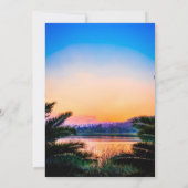 Tropical Palm Blätter Sonnenuntergang Geburtstagsp Einladung (Rückseite)