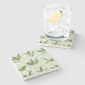 Tropical Palm Blätter Steinuntersetzer (Seitenansicht)