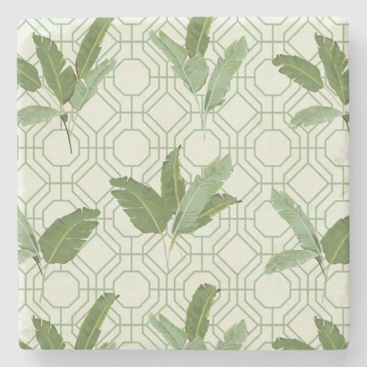 Tropical Palm Blätter Steinuntersetzer (Vorderseite)