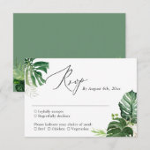 Tropical Palm Blätter Summer Greenerity Wedding RSVP Karte (Vorne/Hinten)