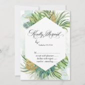 Tropical Palm Blätter Summer UAWG Einladung (Vorderseite)