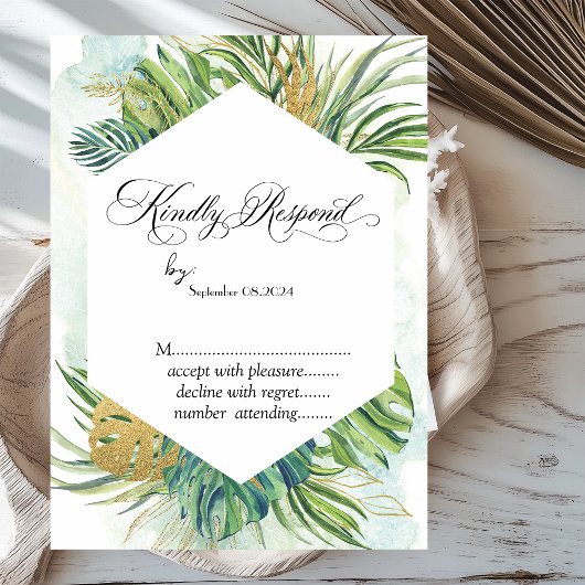 Tropical Palm Blätter Summer UAWG Einladung