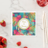 Tropical Palm Blätter Summer Wedding Paper Serviette (Beispiel)