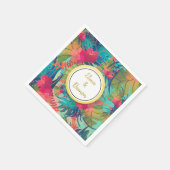Tropical Palm Blätter Summer Wedding Paper Serviette (Ecke)