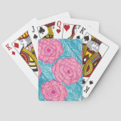 Tropical Palm Blätter und Blume Spielkarten (Rückseite)