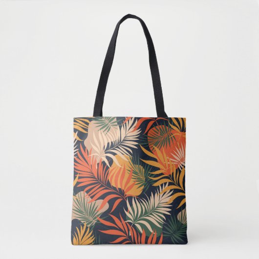 Tropical Palm Blätter: Vintag nahtlos Tasche (Vorderseite)