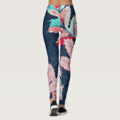 Tropical Palm Blätter: Vintages Muster Leggings (Rückseite)