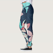 Tropical Palm Blätter: Vintages Muster Leggings (Links)