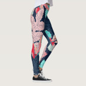 Tropical Palm Blätter: Vintages Muster Leggings (Rechts)