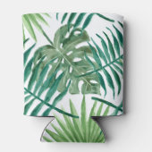 Tropical Palm Blätter Wasserfarbe Dosenkühler (Rückseite)