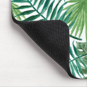Tropical Palm Blätter Wasserfarbe Mousepad (Ecke)