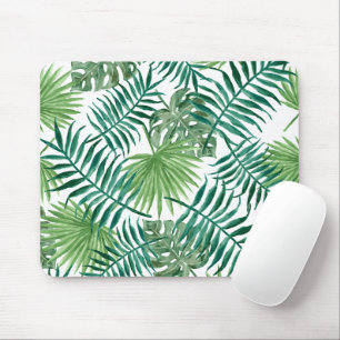 Tropical Palm Blätter Wasserfarbe Mousepad