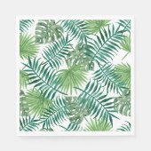 Tropical Palm Blätter Wasserfarbe Serviette (Vorderseite)