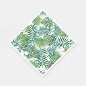 Tropical Palm Blätter Wasserfarbe Serviette (Ecke)