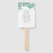 Tropical Palm Blätter Wasserfarbenhochzeit Fächer (Rückseite)