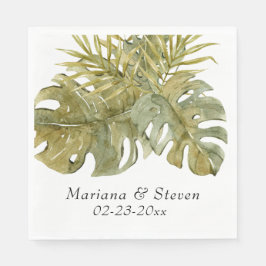 Tropical Palm Blätter Wedding Serviette