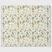 Tropical Palm Blätter Weihnachten Geschenkpapier (Flach)