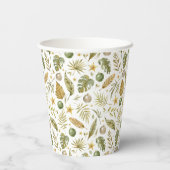 Tropical Palm Blätter Weihnachten Pappbecher (Rückseite)