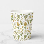 Tropical Palm Blätter Weihnachten Pappbecher (Rechts)