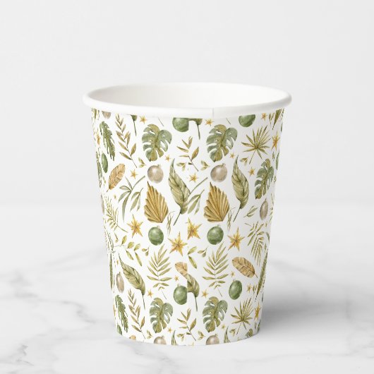 Tropical Palm Blätter Weihnachten Pappbecher (Rechts)