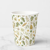 Tropical Palm Blätter Weihnachten Pappbecher (Vorderseite)