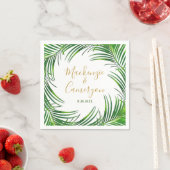 Tropical Palm Blätter Wreath Personalisierte Hochz Serviette (Beispiel)