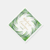 Tropical Palm Blätter Wreath Personalisierte Hochz Serviette (Ecke)