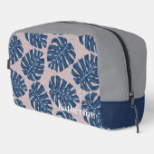 Tropical Palm Blue Gray Waschbeutel (Rechte Ecke)