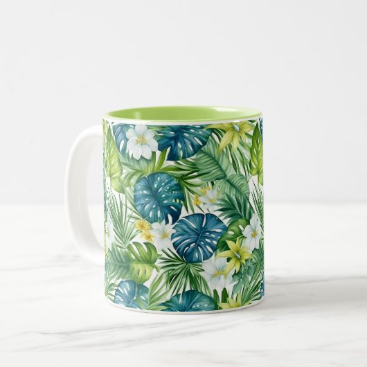Tropical Palm Blume Kaffee Tasse (Vorderseite Links)
