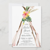 Tropical Palm Boho Triangle Arch Brautparty Einladung (Vorderseite)