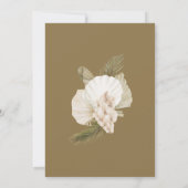 Tropical Palm Boho White Floral Wedding Einladung (Rückseite)