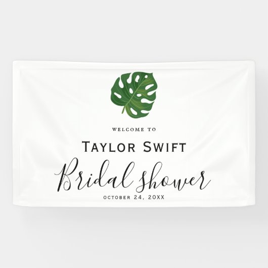 Tropical Palm Brautparty Banner (Horizontal)