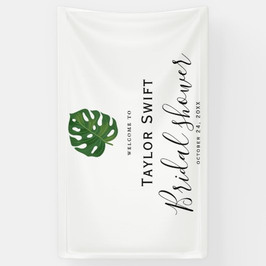 Tropical Palm Brautparty Banner (Vertikal)