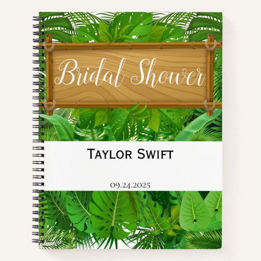 Tropical Palm Brautparty Gift Tracker Notizblock (Vorderseite)