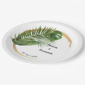 Tropical Palm Bridal Hochzeitsempfang Pappteller (Schrägansicht)