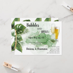 Tropical Palm Bubble & Brews Paare Dusche Invit Einladung