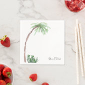 Tropical Palm Cactus Wedding Script Names Cocktail Serviette (Beispiel)
