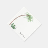 Tropical Palm Cactus Wedding Script Names Cocktail Serviette (Ecke)