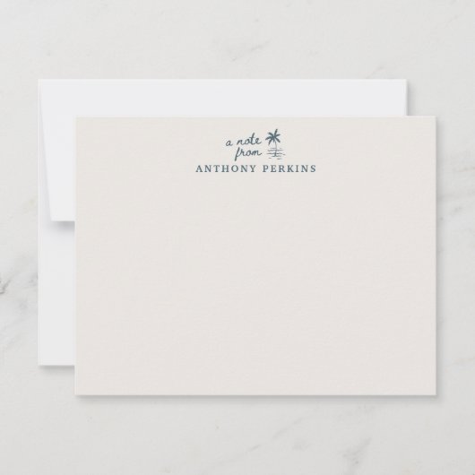 Tropical Palm Coastal Beach Personalized Note Card Einladung (Vorderseite)