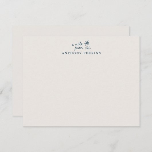 Tropical Palm Coastal Beach Personalized Note Card Einladung (Vorne/Hinten)