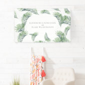 Tropical Palm Couple Names Wedding Banner (Insitu)