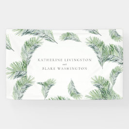 Tropical Palm Couple Names Wedding Banner