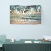 Tropical Palm Custom Wedding Beach String Hintergr Banner (Messeveranstaltung)