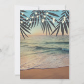 Tropical Palm Custom Wedding Beach String Lights Dankeskarte (Rückseite)